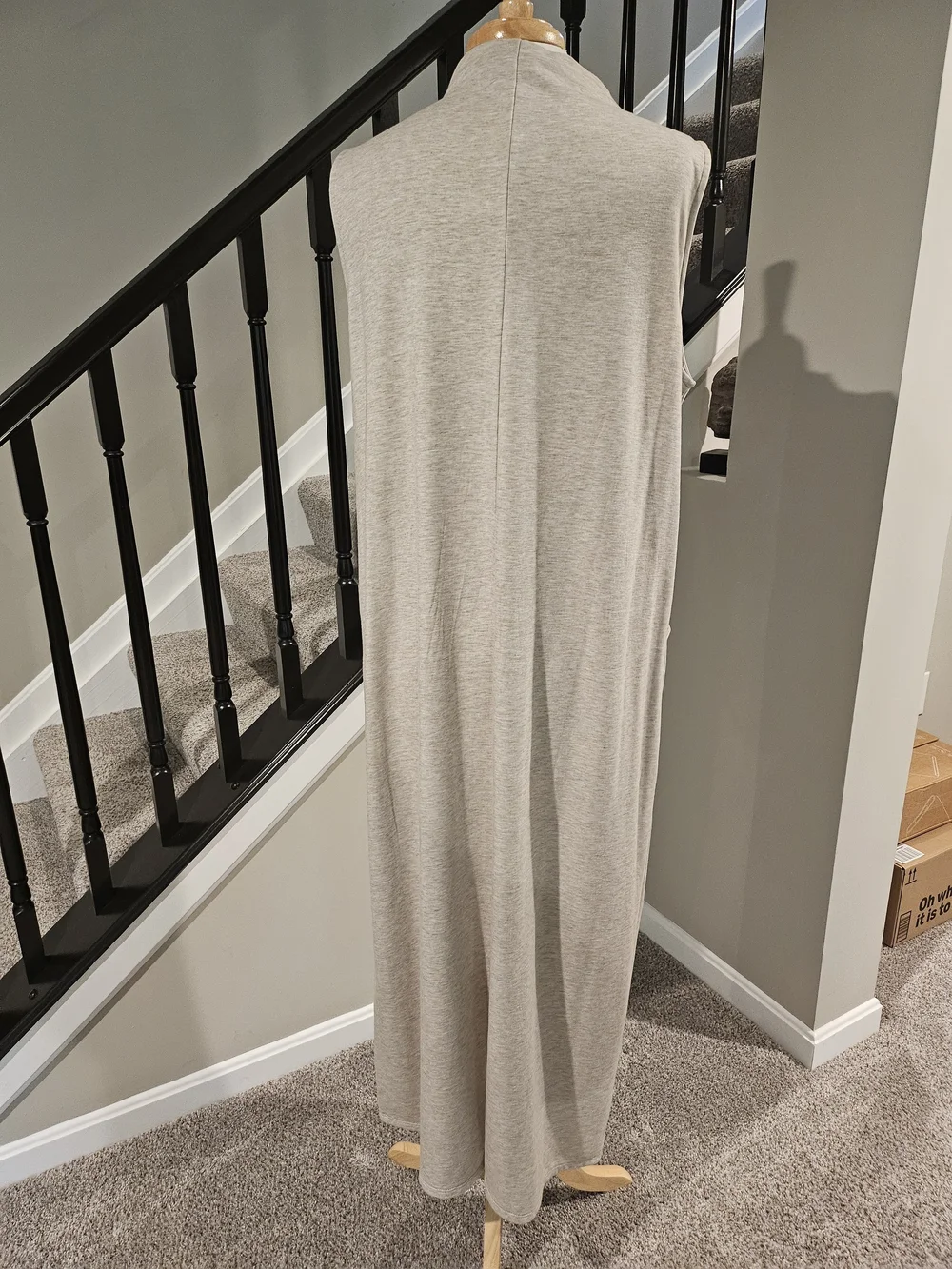 Pure J Jill Women’s Oatmeal/Taupe Mock Neck Maxi Sleeveless Dress (Size XL)